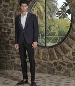 Blue plain lycra jacket & pant set