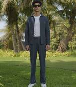 Grey lycra plain shacket