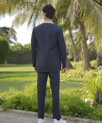 Blue lycra plain shacket 4