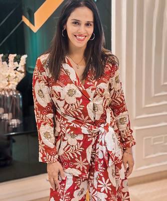 Multicolor Floral Printed Satin Jacket With Pant 1