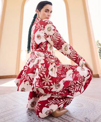 Multicolor Floral Printed Satin Jacket With Pant 3
