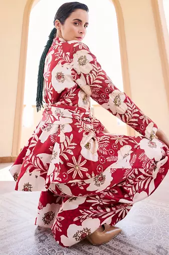 Multicolor Floral Printed Satin Jacket With Pant