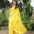 yellow cotton doll embroidery saree with blouse