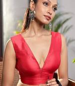 Red Silk Designer Blouse