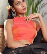 Orange Silk Designer Blouse