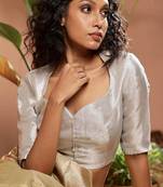 Silver Tissue Designer Blouse