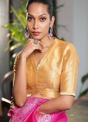Gold Dupion Silk Designer Blouse 1