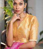 Gold Dupion Silk Designer Blouse