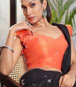 Orange Dola Silk Designer Blouse