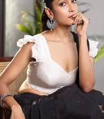 White Dola Silk Designer Blouse