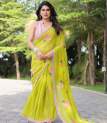 Totta pari cotton embroidery saree with blouse