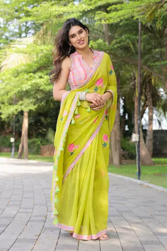 Totta pari cotton embroidery saree with blouse