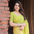 green cotton embroidery saree with blouse