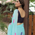 aqua blue embroidery cotton saree with blouse