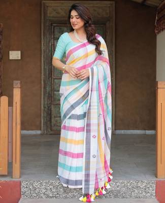 Maalti handloom cotton saree with blouse 1