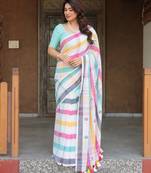 Maalti handloom cotton saree with blouse