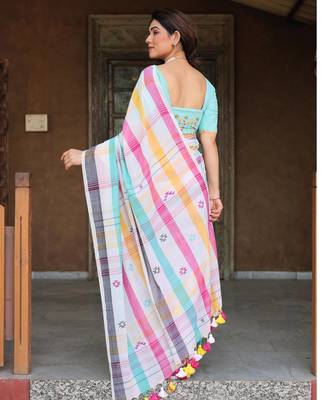Maalti handloom cotton saree with blouse 2