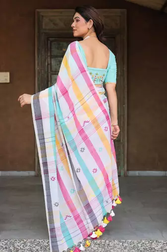 Maalti handloom cotton saree with blouse