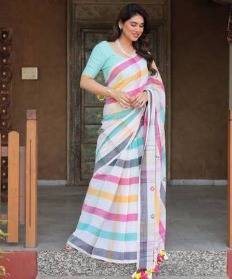 Maalti handloom cotton saree with blouse 3