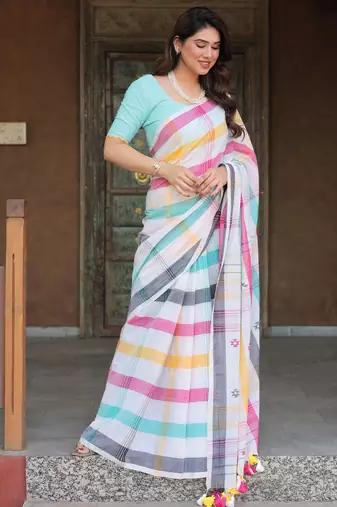 Maalti handloom cotton saree with blouse