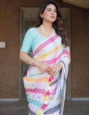Maalti handloom cotton saree with blouse 4