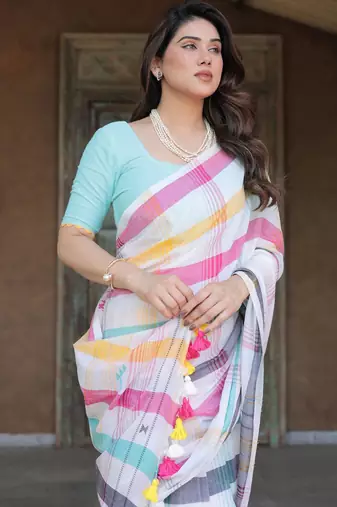 Maalti handloom cotton saree with blouse