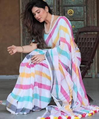 Maalti handloom cotton saree with blouse 5