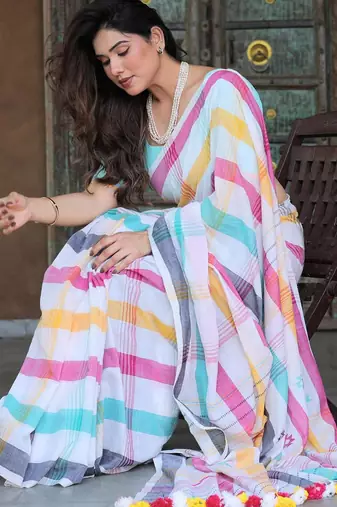 Maalti handloom cotton saree with blouse