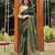 Kachi kairi green and golden cotton saree with blouse