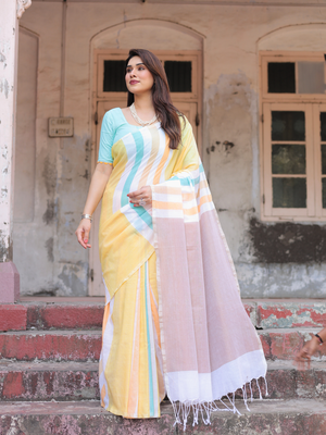 Sunstone multi color saree with blouse 1