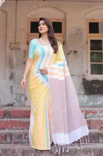 Sunstone multi color saree with blouse