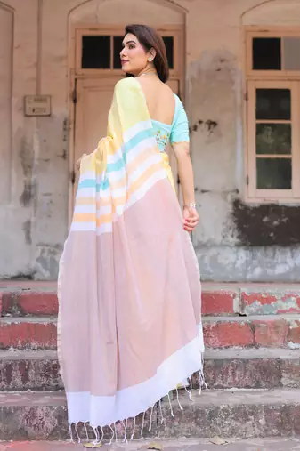 Sunstone multi color saree with blouse