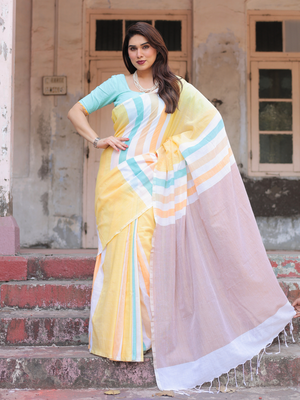Sunstone multi color saree with blouse 5