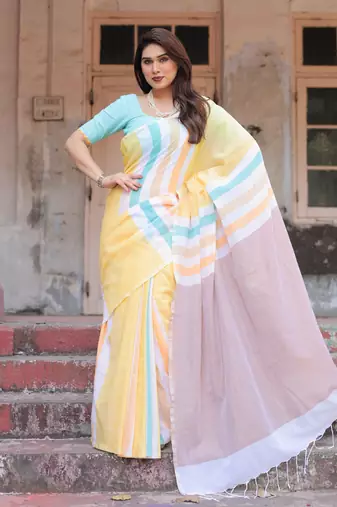 Sunstone multi color saree with blouse