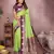 Parrot handloom kalamkari silk blend saree with zari woven work