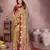 Gold handloom kalamkari silk blend saree with zari woven work