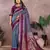 Light purple handloom kalamkari silk blend saree with zari woven work