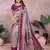 Lavender handloom kalamkari silk blend saree with zari woven work