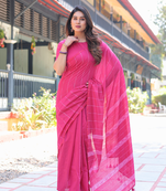 Gulabi pink cotton saree with blouse
