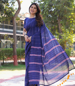 Banjara blue cotton saree with blouse