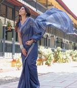 Neelam embroidered cotton saree with blouse