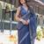 Neelam embroidered cotton saree with blouse
