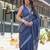 Neelam embroidered cotton saree with blouse