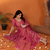 coral red tissue saree with blouse