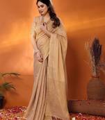 Shakuntala golden tissue saree with blouse