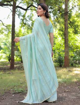 Sindhu handloom cotton saree with blouse 5
