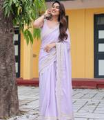 Lakshmi lace work cotton saree with blouse