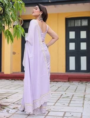 Lakshmi lace work cotton saree with blouse 3