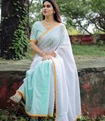 Riddhi embroidered cotton saree with blouse