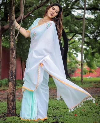 Riddhi embroidered cotton saree with blouse 2